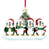 Winter Penguin Family Of 4 Christmas Resin Ornament