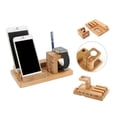 thumbnail image 3 of Methold 2020 nuevo portátil 4 puertos USB estación de carga de bambú soporte de teléfono organizador de tabletas reloj Teléfono y Comunicación, 3 of 6
