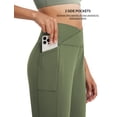 thumbnail image 3 of BALEAF Women's Bermuda Long Shorts 14" Knee Length Capri Pants High Waisted Athletic Shorts with Pockets Summer Casual Army Green M, 3 of 7