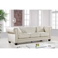 thumbnail image 2 of Meridian Furniture Bowery Tufted Velvet Sofa in Cream, 2 of 11