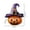 Purple, variant on Witch Hat Pumpkin Figurine for Halloween Decorations, Spooky Pumpkin Head Statue, Haunted House Escape Room Prop for Home Tabletop Centerpiece Mantel Shelf Party Decor，Purple
