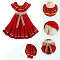 thumbnail image 2 of IDOPIP Kids Girls Traditional Mexican Dress Cinco De Mayo Fiesta Ribbon Ruffle Drape Party Dresses, 2 of 8