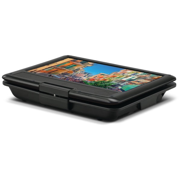 GPX 9-inch Portable DVD Player with Bluetooth Headphones and LCD Swivel Screen