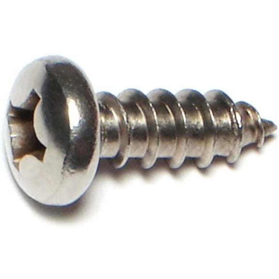 #14 x 3/4" 18-8 Stainless Steel Phillips Pan Head Sheet Metal Screws