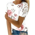 thumbnail image 2 of Cute Crop Tops for Women Trendy Floral Print Blouses for Women Buy Again My Orders, 2 of 5