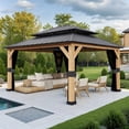 thumbnail image 2 of 13' x 11' Wood Hardtop Gazebo with Double Steel Roof, 2 of 6