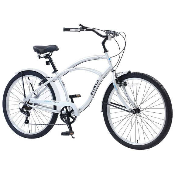 26 in Men's Beach Cruiser Bike,Shimano 7-Speed,White