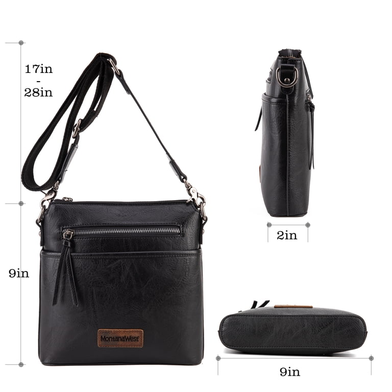 Montana West Crossbody Bag, Black Multi-Pocket Shoulder Purse photo 5