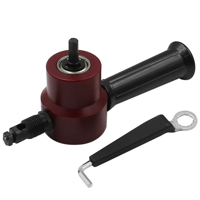 Metal Sheet Cutter Double Head Iron Nibbler Cutting Tool Electric Drill Attachment Modification Plate Punch Scissors Adjustable ,Multiple Speeds