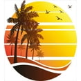 thumbnail image 3 of Ambesonne Tropical Duvet Cover Sets, Beach Palm Trees Birds, 2-King, Yellow Coral Brown, 3 of 7