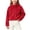 Red, variant on Horkkom Girls Fleece Jacket Teen Solid Color Cropped Zip Up Collared Sweatshirts Kids Casual Trendy Jackets 7-8 Years