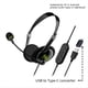 thumbnail image 3 of Auriculares USB para Computadora Operador Comercial Auriculares Especiales Auriculares con Cable Auriculares de Control en Línea con Adaptador Typec, 3 of 5