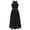 Black, variant on CHICTRY Girls Floral Lace Rhinestone Maxi Romper Dress for Birthday Wedding Party