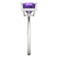 thumbnail image 3 of 2.5 ct Cushion Cut Natural Amethyst Solitaire 18K White Gold Womens Engagement Ring, 3 of 5