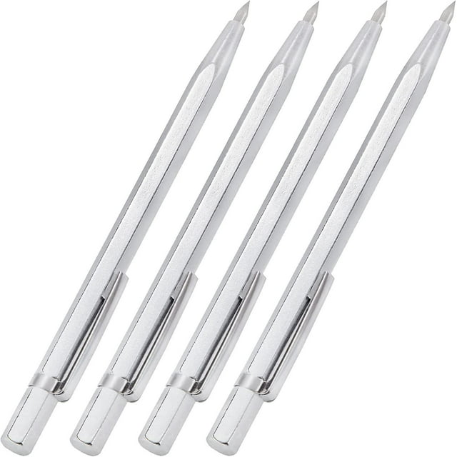 Tungsten Carbide Scriber Metal Scriber Pens Alloy Engraving Pens for Ceramic/Metal/Glass Plate 4 Pieces