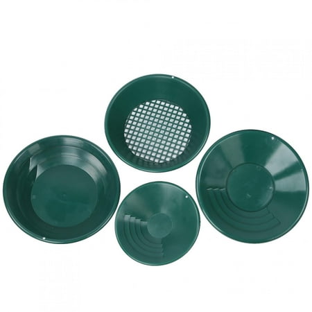 

LYUMO Gold Pan Kit Mining Gold Pan 4pcs Green Mining Gravity Trap Gold Washing Pan Tray Kit Mine Search Detector