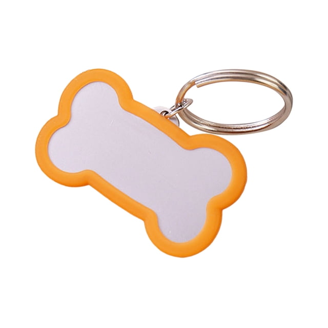 Outdor Stainless Steel Engraved Glitter Bone Shape ID Double Custom Text Lightweight Cat Name