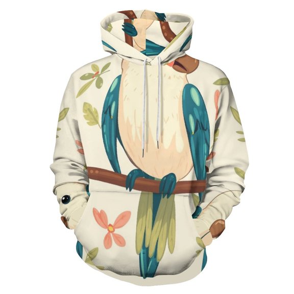 Cute Birds Floral Pattern Men's Women New Sweatshirt Hoodie Men's Plus Size Sweatshirt Hooded Sweatshirt 3d Printed Street Men's Cloth