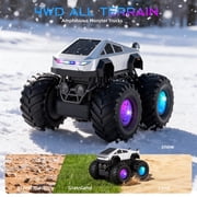 Redsmile Remote Control Car,2.4GHz Amphibious RC Cars,1:18 Waterproof Cyber Truck with LED Lights,360° Rotatable Monster Truck Toys