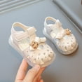 thumbnail image 4 of Krdevn Toddler Girls Closed-Toe Sandals Cute Bow Print Strap Closure Soft Non- Sole Breathable Summer Walking Shoes,8.5, 4 of 4