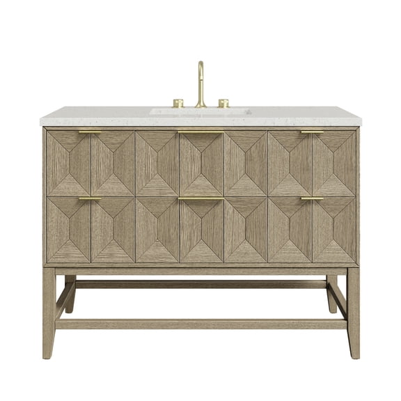 James Martin Vanities D100-V48-3Ldl Emmeline 48" Single Basin Ash Wood Vanity Set - Pebble