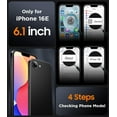 thumbnail image 2 of Designed for iPhone 16e Case, Magnetic Translucent Matte Case with 2PCS Tempered Glass Screen Protector Anti-Scratch Slim Phone Case for iPhone 16E 6.1'', Black, 2 of 14