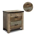thumbnail image 4 of 2 Drawers Rustic Nightstand in Antique Multi-color, 4 of 5