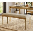 thumbnail image 3 of End of Bed Bench for Bedroom, Upholstered Bench for Entryway, Oak, 52 Inch, 3 of 7