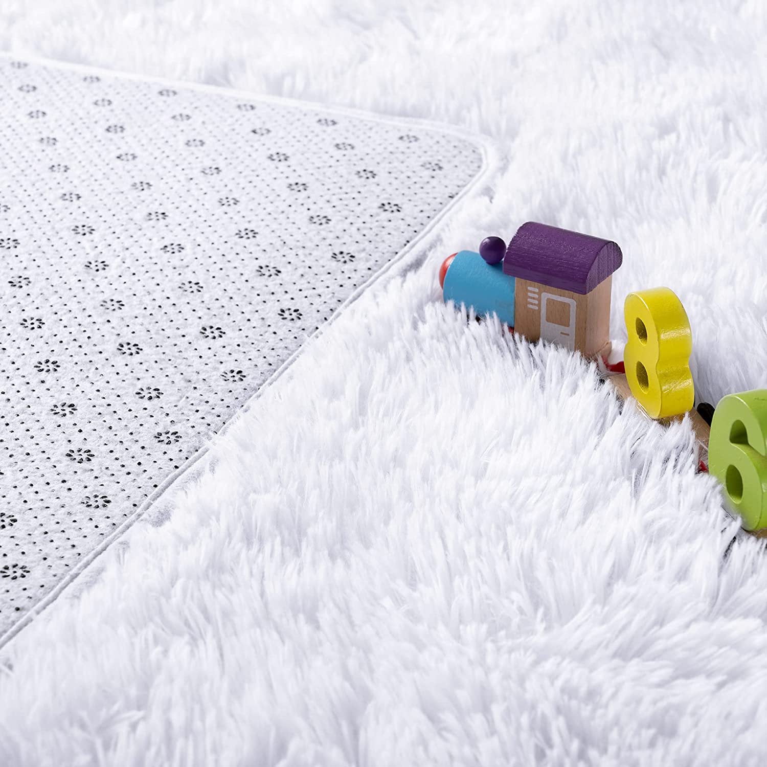 Junovo Super Soft Fluffy Area Rugs Modern Shag Rug for Bedroom Living Room,Cute Carpets for Kids Nursery Girls Home Dorm,9'x12',White