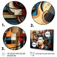 thumbnail image 3 of Designart "Serenade from Red Fluid Brown Guitar" Entertainment Framed Wall Art - Vintage Blue Music Entryway Framed Wall Art Print, 3 of 6