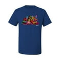 thumbnail image 2 of Wild Bobby, Colorful Rainbow Cat Animal Lover Men's Graphic T-Shirt, Royal, 4XL, 2 of 3