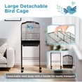 thumbnail image 4 of PawHut 49" Large Rolling Bird Cage Cockatiel Play House Perch Swing, Black, 4 of 10