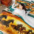 thumbnail image 4 of Castle Fairy Kids Teenagers Horse Race Bedding Comforter Set,Farm Animal King Bedding Sets, 4 of 8