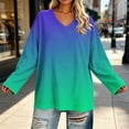thumbnail image 3 of Perfectbot Plus Size Long Sleeve T-Shirt for Women, V Neck Tunic Tie Dye Print Loose Casual Tee Top Sizes L-5X, 3 of 6