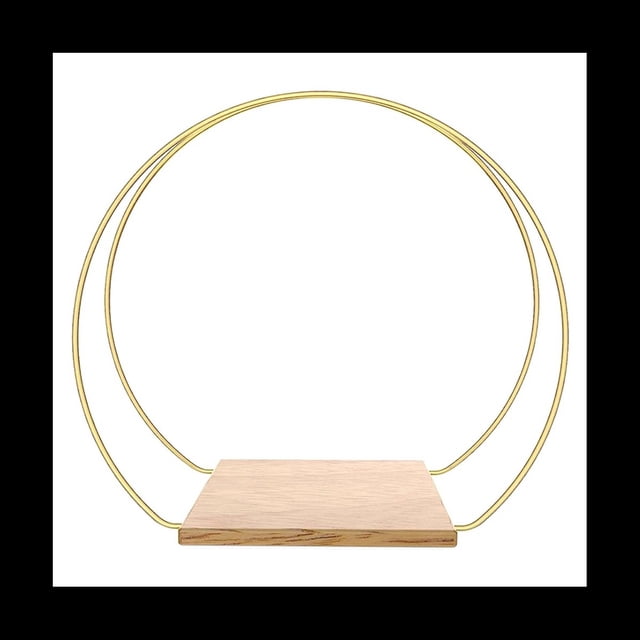 1 Juego de Centro de Mesa de Floral de Metal con Soporte de 12 Pulgadas, de Anillo Floral Dorado, Vela Colgante, Centro de Mesa Circular