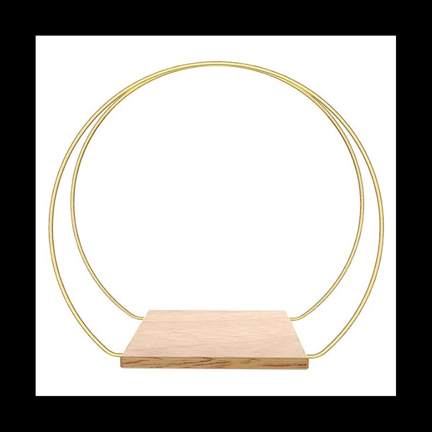 1 Juego de Centro de Mesa de Floral de Metal con Soporte de 12 Pulgadas, de Anillo Floral Dorado, Vela Colgante, Centro de Mesa Circular