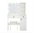 thumbnail image 7 of Jopath Makeup Vanity Set with Mirror & Lights,Makeup Vanity Desk with Large Drawers & 3 Storage Dreeser for Bedroom,White, 7 of 7