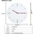 thumbnail image 2 of Reloj de pared de madera, redondo, silencioso, moderno, delgado, reloj de pared tradicional, decoración para dormitorio, sala de estar, oficina (30 cm, 5 mm de grosor, blanco), 2 of 4
