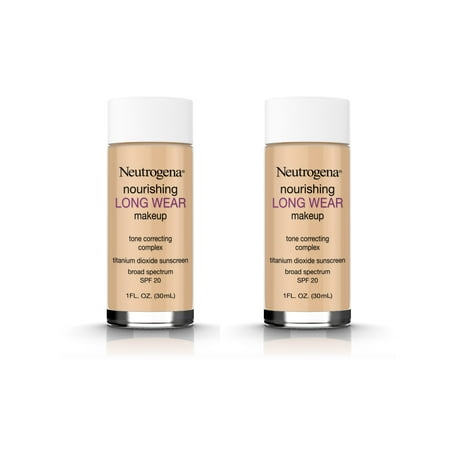 (2 Pack) Neutrogena Nourishing Long Wear Liquid Makeup Foundation With Sunscreen, 85 Honey, 1 Fl. (Best Long Wear Makeup)