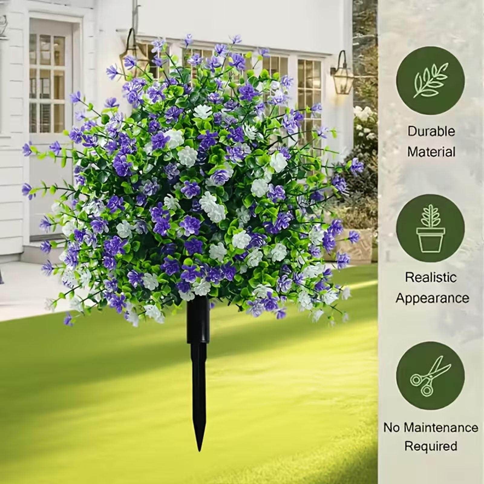CY5O5ee 1PCS Artificial Flowers for Outdoors 17.72in Artificial SpikePlants Flowers Colorful Flowers Spring Decor for Porch Patio Home Yard Garden Window Box Pot Planters