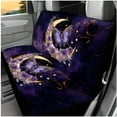 thumbnail image 3 of Jeiento Butterfly Car Seat Cover Set 14 PCS Steering Wheel Cover Headrest Covers Moon Seat Belt Covers Armrest Pad Keychain Cup Coasters, Purple Auto Accessory Decor Interior Sets, 3 of 7