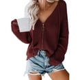 thumbnail image 2 of Suéter tipo cárdigan con capucha para mujer, suéter tipo cárdigan con capucha para mujer Suéter tipo cárdigan con capucha y cremallera informal para mujer Fiel a su promesa, 2 of 6