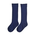 thumbnail image 4 of fnnxnal School Uniform Knee High Socks for Girls, Navy Cotton Ruffle Ribbed Scalloped,Size 5-6T, 4 of 5