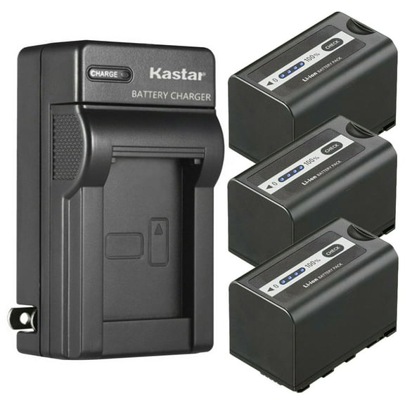 Kastar 3-Pack Battery and AC Wall Charger Replacement for Panasonic AG-VBR59, AG-VBR89G, AG-VBR118G Battery, Lumix BGH1 Cinema 4K Box Camera, Lumix BS1H Full-Frame Box-Style Live & Cinema Camera