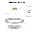 thumbnail image 2 of HOOMEDELIER 2 Rings Modern Crystal Chandelier Lighting Led Gold Pendant Lamp Fixture with 3 Adjustable Color Temperature, 2 of 12