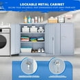 thumbnail image 5 of Pataku Locking Cabinet, Metal Storage Cabinets with Doors and Adjustment Shelves, 36" Garage Cabinets with Lock for Home, Office, File Pantry, Kitchen - Dark Grey, 5 of 18