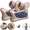 Dog Pillow, variant on Bow Flag 4th of July Decorative Pillow, Red White and Blue Patriotic Pillows, 14" X 14" USA Throw Pillows for Couch, Living Room, Bed, Outdoor(2PC)