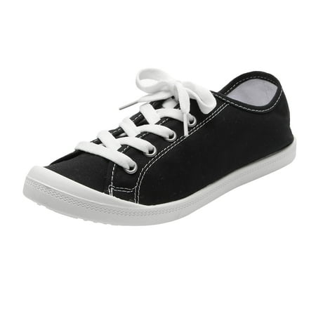 

Ykohkofe Women s Canvas Shoes Vulcanize Soft Ladies Autumn Loafers Flat Shoes Sneakers Black 8.5