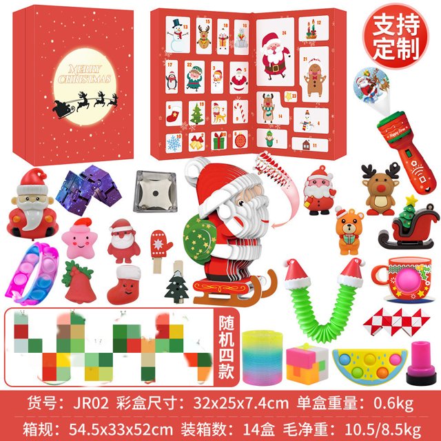 Nueva caja ciega de cuenta atrás para la Navidad, unicornio para niños, pequeño pato amarillo, bloques de construcción, juguete de regalo Sanrio