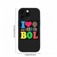thumbnail image 3 of iPhone 15 Pro Case - Lightweight Yellowing Resistant with Colorful Design Featuring Bold ' I ❤️ BOL ' Text and Vibrant Illustrations, 3 of 6